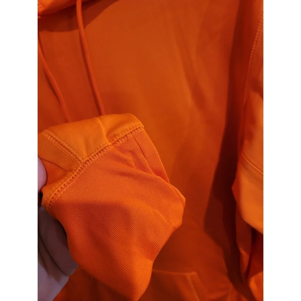 Nike Orange Hoodie Mens Large Pullover‎ Fleece Sweatshirt Gym Training Sport